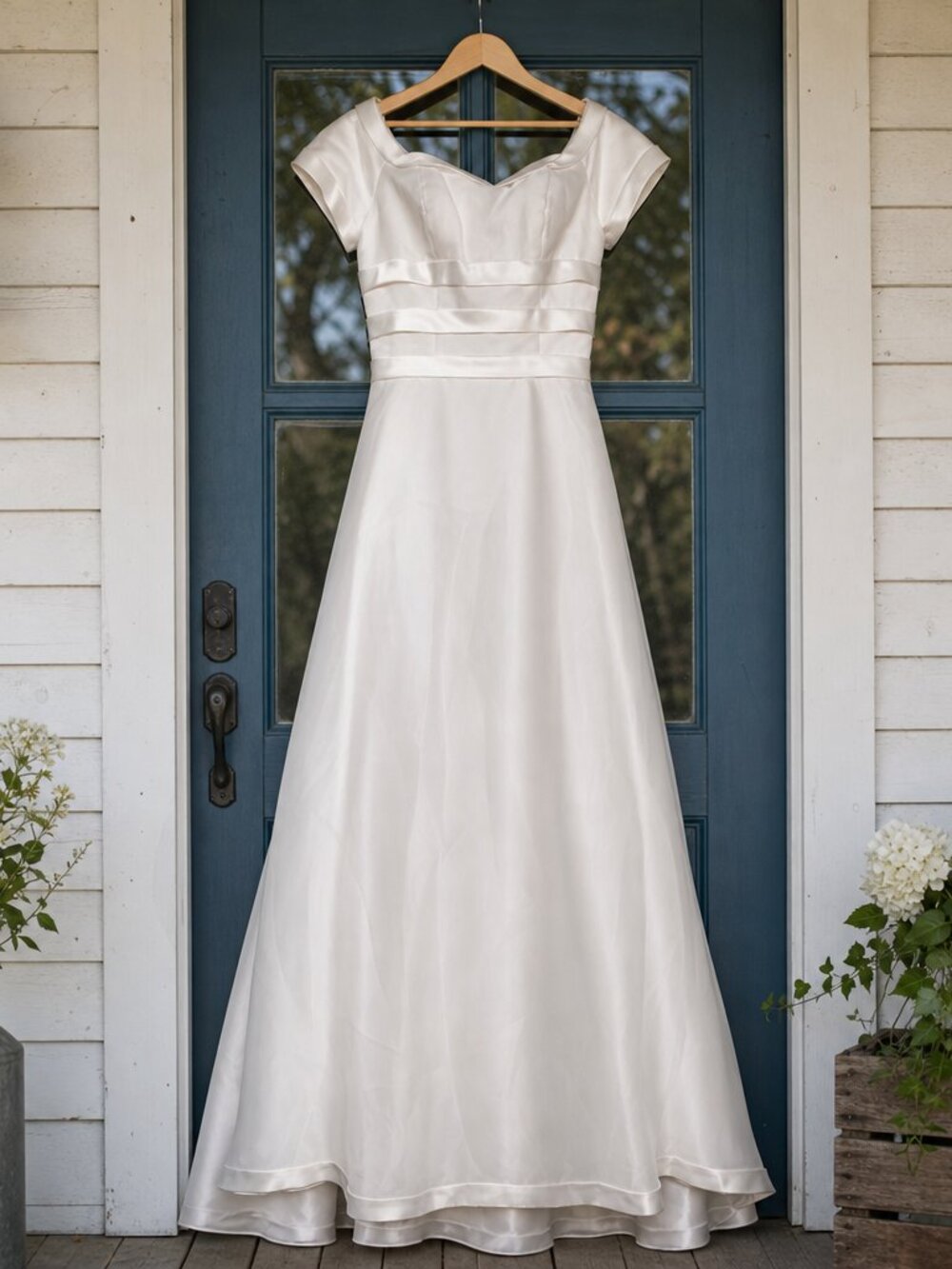 1990 Ashley Jordan Satin Ballgown with Bow Details